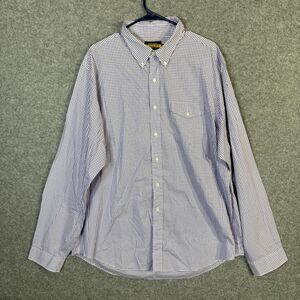Ralph Lauren Rugby Men's Purple and White Checked Button Up Dress Shirt Size XXL
